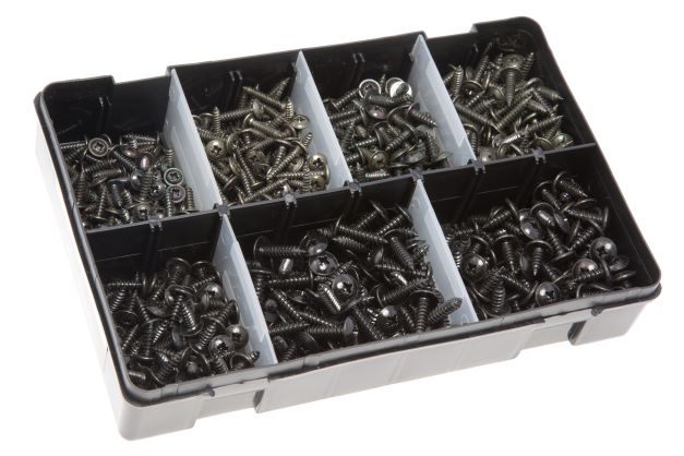 Box Assortments - Black Self-Tapping Screws - Flanged (700 approx)