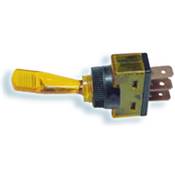 Illuminated Toggle ON/OFF Switch - Amber - 12v-20amp