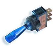 Illuminated Toggle ON/OFF Switch - Blue - 12v-20amp
