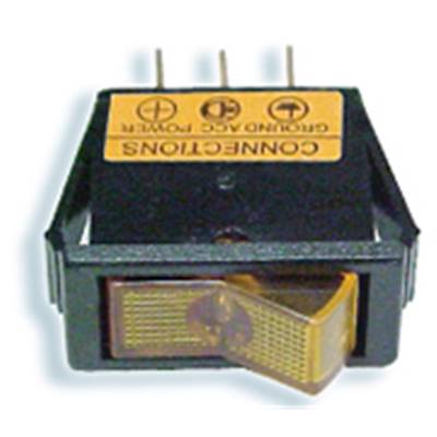 Illuminated Rocker On/Off Switch - 12v x 16amp - Amber - 10's