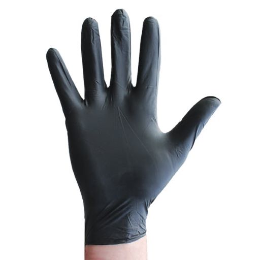 Nitrile Gloves - Black - Size Small (Pack of 100)