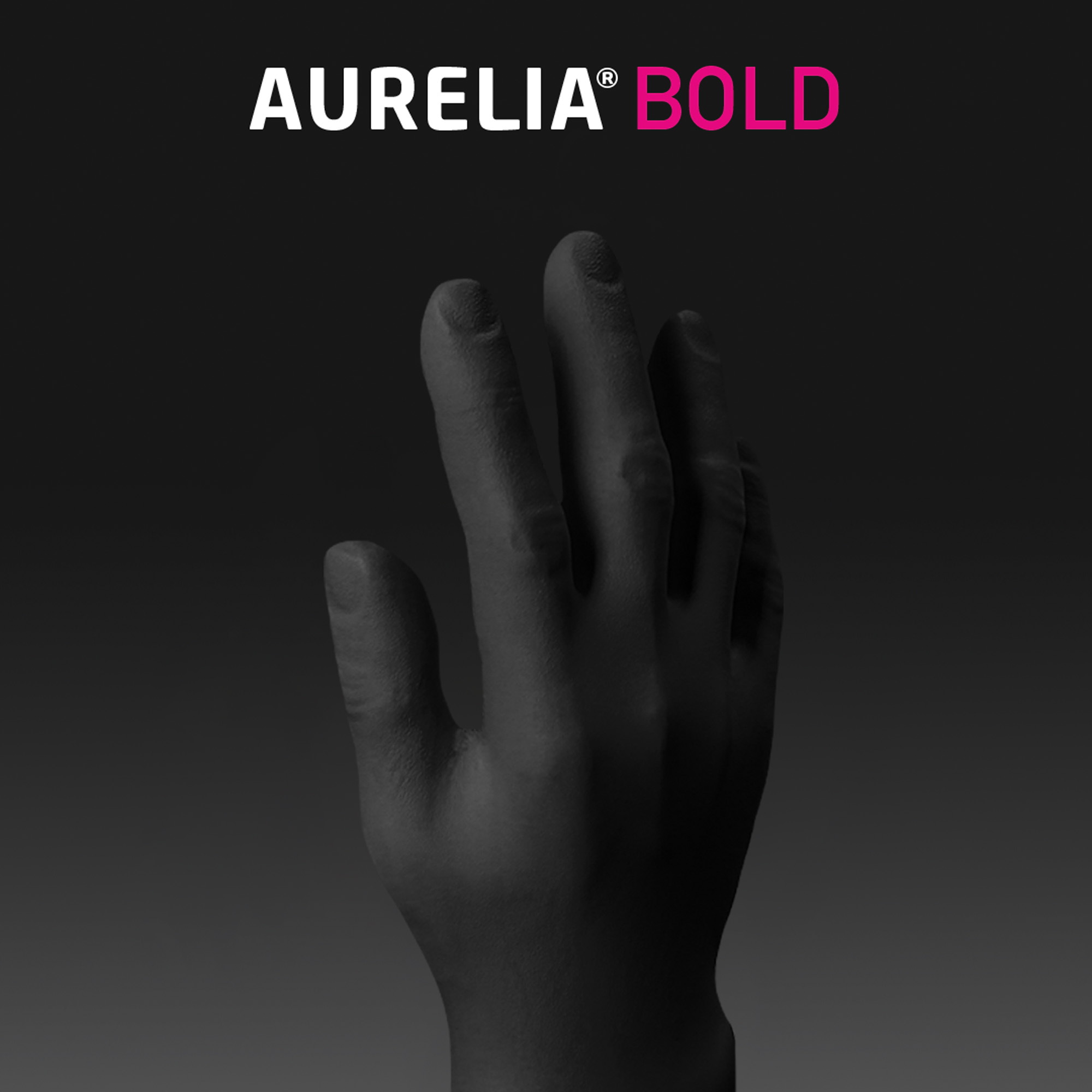 Aurelia Bold - Textured Latex & Powder-free Black Nitrile 5.0mm Thickness (5.5g) Box of 100