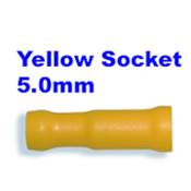 Connector - Female Bullet Socket - 5.0mm - Yellow - 10's