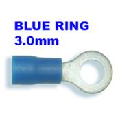 Connector - Ring Terminal - 3mm - Blue - 10's