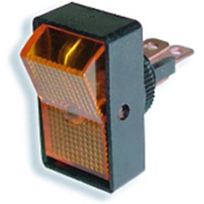 Illuminated Rocker On/Off Switch - 12v x 16amp - Amber - 10's