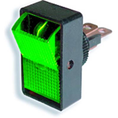 Illuminated Rocker On/Off Switch - 12v x 16amp - Green