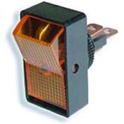 Illuminated Rocker On/Off Switch - 12v x 16amp - Amber - 10's