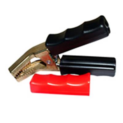 1000 amp Crocodile Clip - Angled Jaw - Insulated - Brass - Red