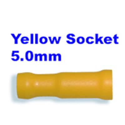 Connector - Female Bullet Socket - 5.0mm - Yellow - 10's